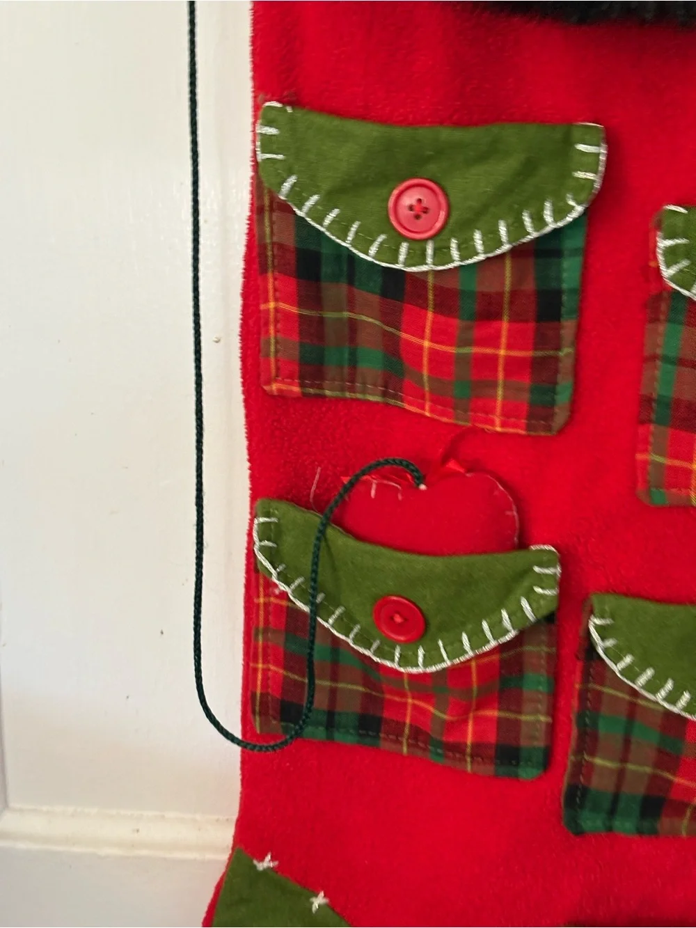 Festive ITR Vintage 1990s Christmas Stocking Advent Holiday with Santa Accent